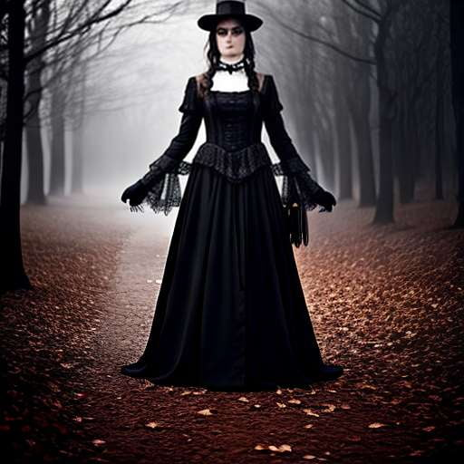 Victorian Goth Witch Outfit Midjourney Prompt - Create Your Own