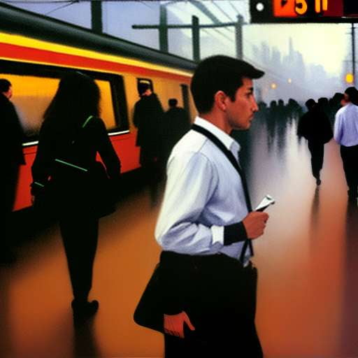 Midjourney Commuter Chaos: Train Station Rush Hour Prompt - Socialdraft