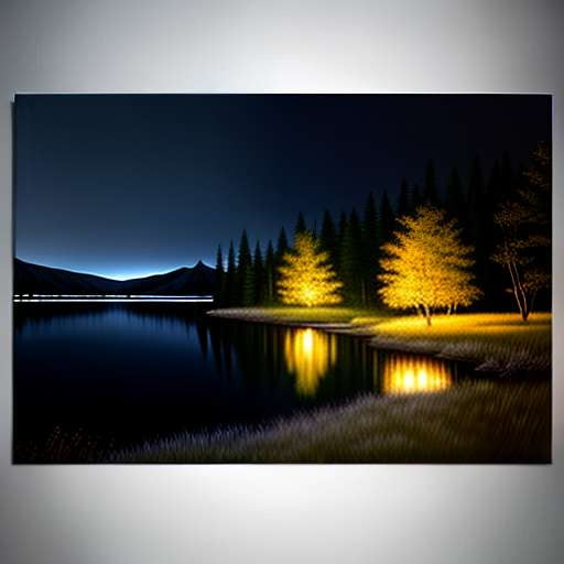 "Enchanting Nighttime Lake" Midjourney Prompt - Customizable and Unique Image Creation - Socialdraft