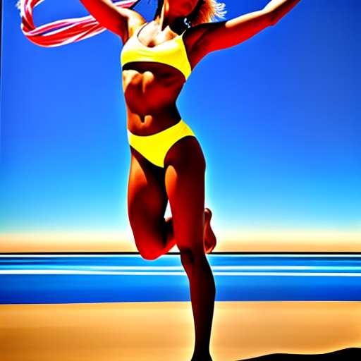 Beach Warrior II Pose - Midjourney Image Prompt - Socialdraft
