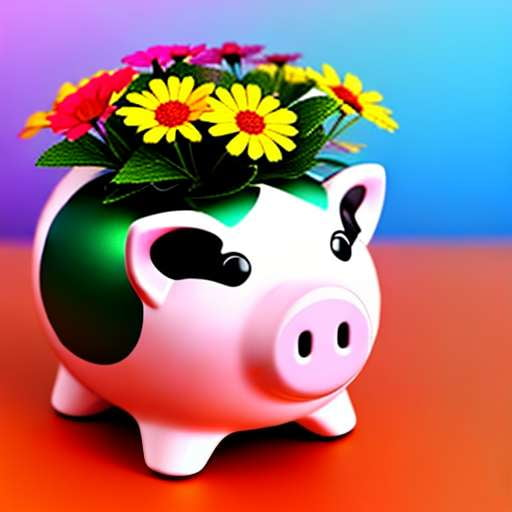 Floral Piggy Bank Midjourney Creation Prompt - Socialdraft