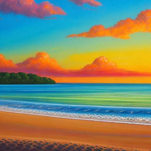 Sunset Beach Landscapes Midjourney Prompts for Custom Art Creation - Socialdraft