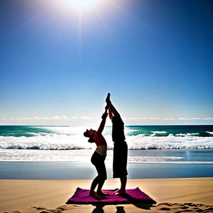 Beach Bonfire Acro Yoga Midjourney Image Prompt - Socialdraft