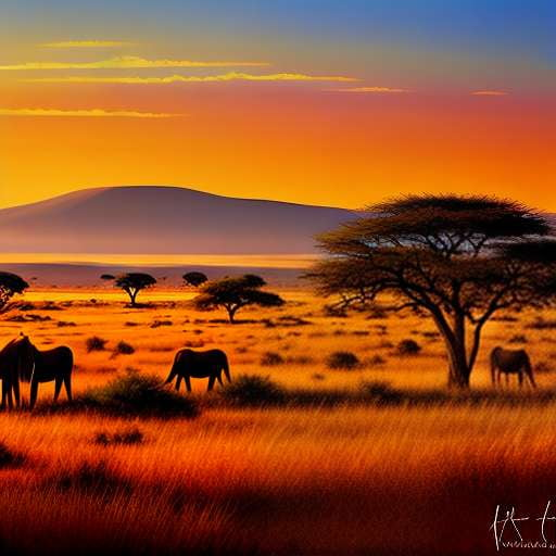 Serengeti Sunrise Midjourney Prompt - Customizable Safari Landscape Creation - Socialdraft