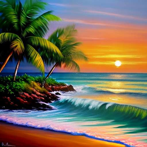 Tropical Island Portrait Midjourney Prompt - Customizable Island Art for Your Home! - Socialdraft