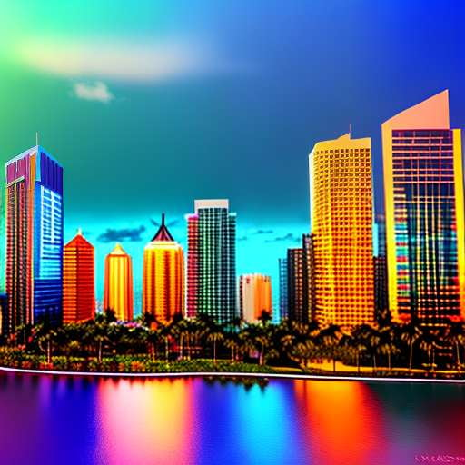 Tropical Island Cityscape Midjourney Prompt - Customizable Travel Art Image - Socialdraft