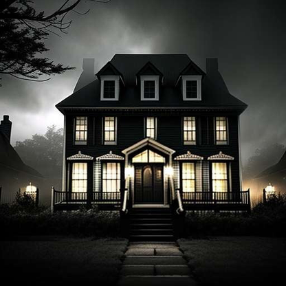 "Halloween Haunted House Party" Midjourney Prompt - Socialdraft