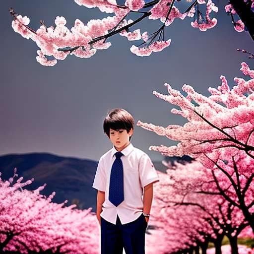 Anime Schoolboy Cherry Blossom Midjourney Prompt - Socialdraft