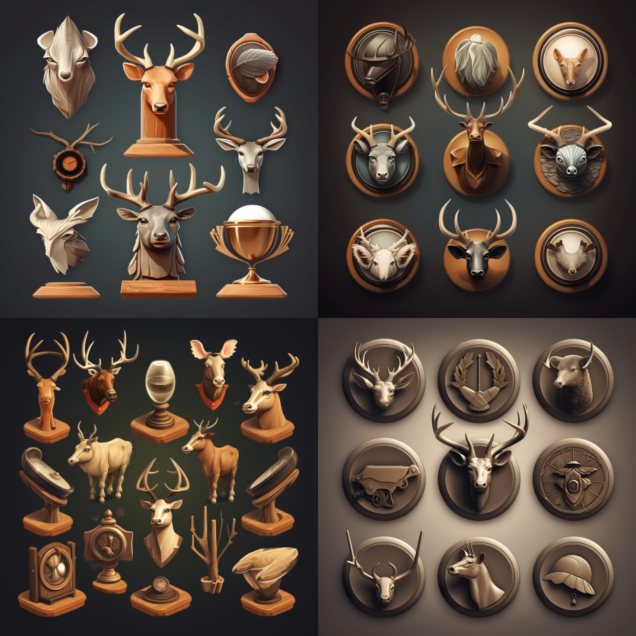 3d Hunting Trophy Icons