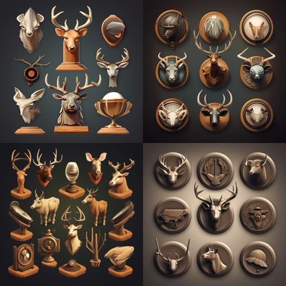 3d Hunting Trophy Icons