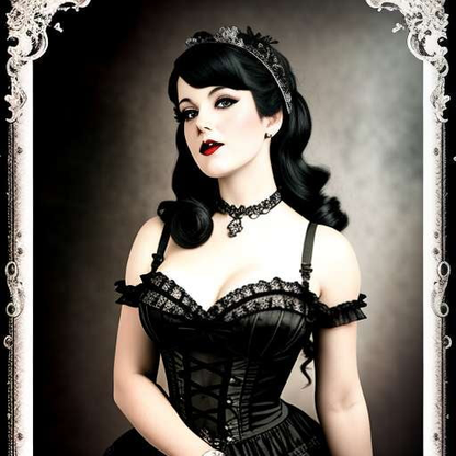 Gothic Pin-Up Girl Midjourney Prompt - Customizable Gothic Art Prompt - Socialdraft