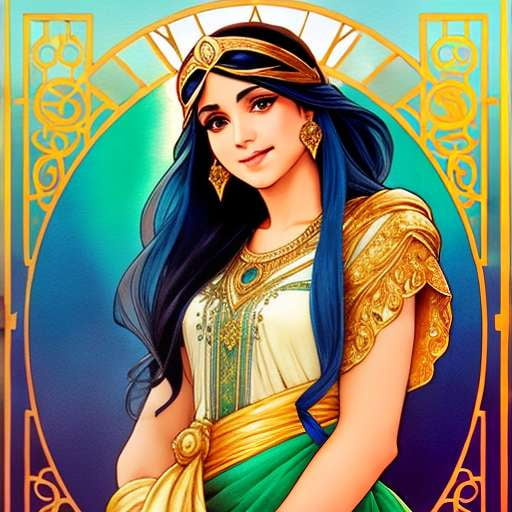 "Princess Jasmine Watercolor Midjourney Prompt - Customizable Disney Art" - Socialdraft