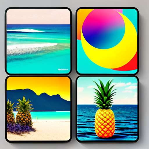 Ocean Pineapple Coaster Midjourney Creation - Socialdraft