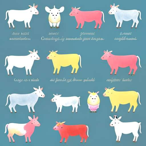 Farm Animals Midjourney Sticker Sheet - Customizable and Unique Designs - Socialdraft