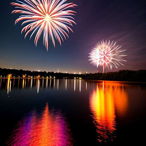 "Fireworks over Water" - Customizable Midjourney Prompt for Unique Art Creation - Socialdraft