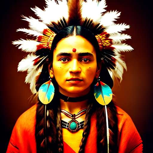 Native American Portrait Midjourney Prompt - Customizable Text-to-Image Model for Original Art Creation - Socialdraft