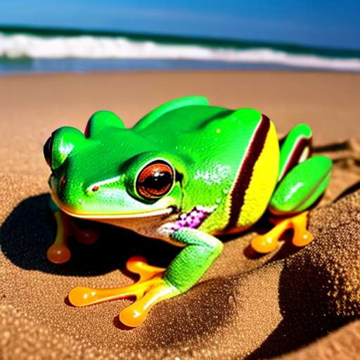 Beach Frog Pose Midjourney Prompt - Customizable Yoga Inspiration - Socialdraft