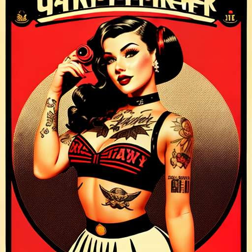 Tattooed Pinup Girl Midjourney Prompt - Generate Unique Vintage-Inspired Art - Socialdraft