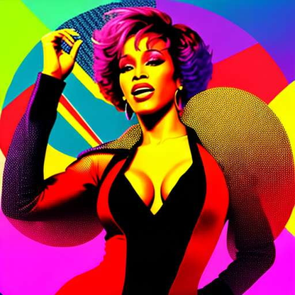 Whitney Houston Pop Art Midjourney Prompt - Customizable for Unique Masterpieces - Socialdraft