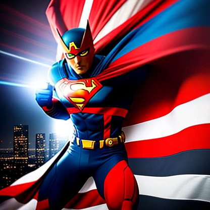 Patriotic Superhero Midjourney Prompt - Customizable Text-to-Image Creation - Socialdraft