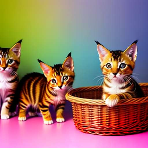 Toyger Kittens in a Basket Midjourney Prompt - Socialdraft