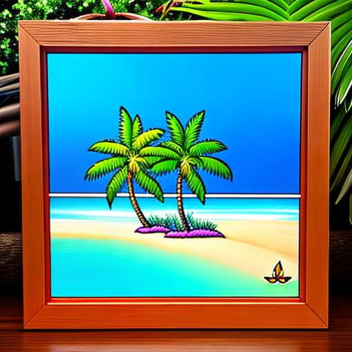 Tropical Island Stained Glass Midjourney Prompt - Socialdraft