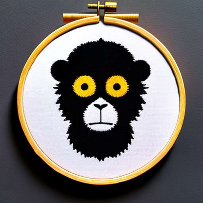 Monochrome Monkey Embroidery Midjourney Prompt for Hoop Art - Socialdraft