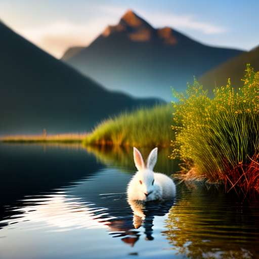 Mountain River Bunny Midjourney Prompt: Create a Unique Rabbit Art Piece with Stunning Scenic Background. - Socialdraft