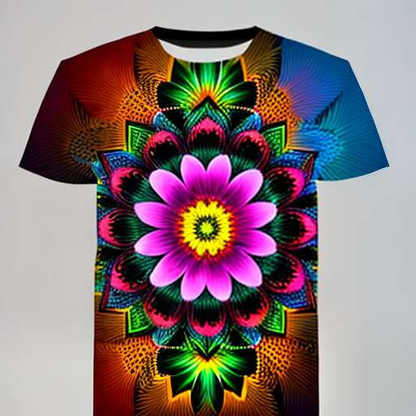 Flower-Power T-Shirt Design Prompt with Midjourney Image Generation - Socialdraft