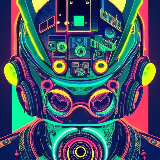 Midjourney Psychedelic Cyberpunk Paint Posters for Mind-bending Home Decor - Socialdraft