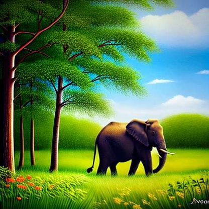 Woodland Elephant Midjourney Prompt for Customized Art Creation - Socialdraft
