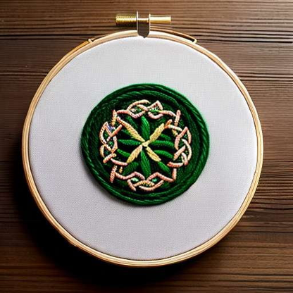 Celtic Embroidered Hoop Wall Art Midjourney Prompt - Text-to-Image Model - Socialdraft