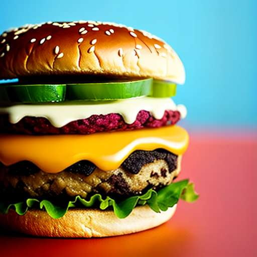 California Pretzel Bun Burger Midjourney Image Prompt - Socialdraft