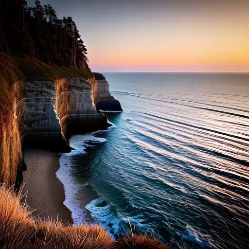 Coastal Sunset Midjourney Prompt - Stunning Cliff Scenery - Socialdraft