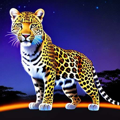 Leopard in Celestial Night Sky Midjourney Prompt - Socialdraft