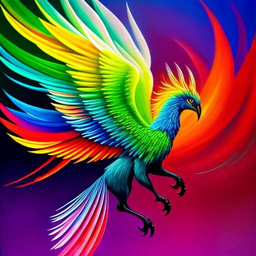 Rainbow Griffin Midjourney Prompt - Create Your Own Mythical Creature Image - Socialdraft
