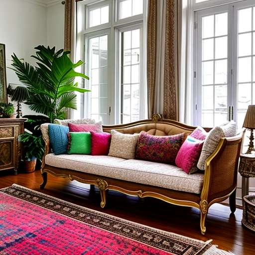 Boho French Living Room - Midjourney Prompt with Customizable Options - Socialdraft