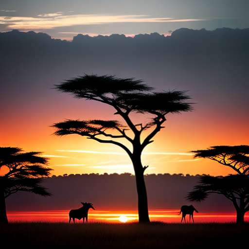 "Wildlife Safari Silhouette" Midjourney Image Prompt - Socialdraft