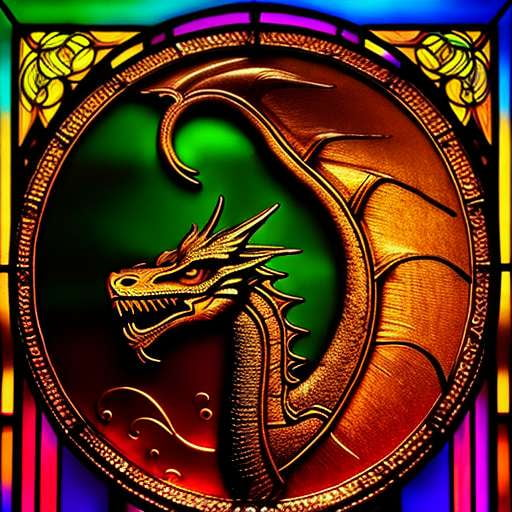 Dragon Stained Glass Midjourney Prompt - Unique Custom Design for Creatives - Socialdraft
