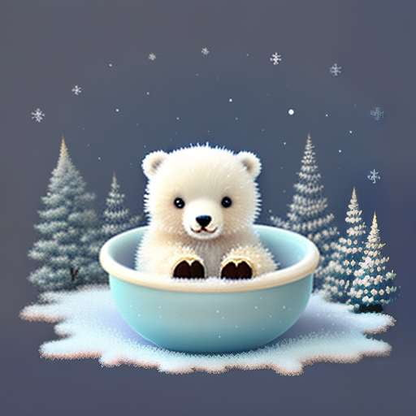 Midjourney Polar Bear Fleece Pajamas - Customizable Image Prompt - Socialdraft