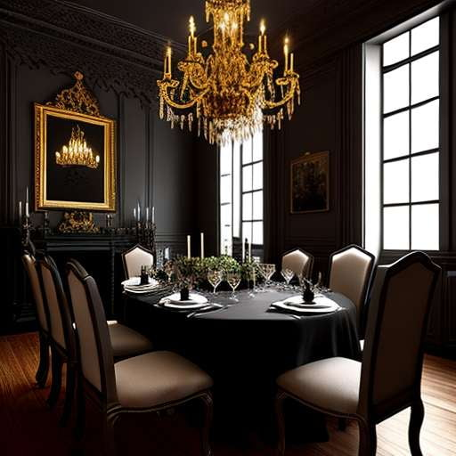 Gothic Dining Room Midjourney Prompt - Customizable Dark Fantasy Décor