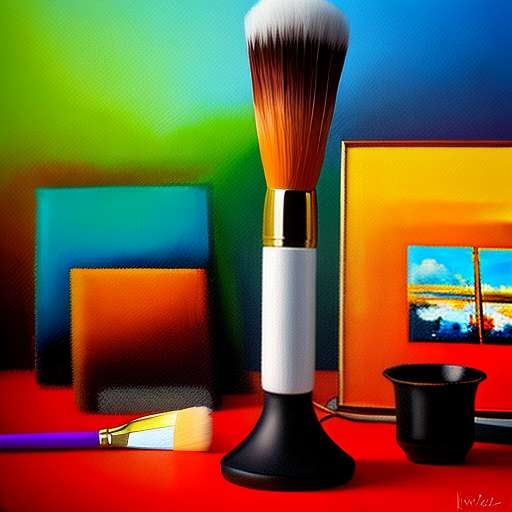 Artsy Still Life Painting Midjourney Prompt with Paint Brushes and Canvas - Socialdraft