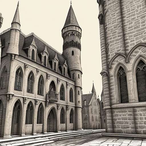 Medieval Town Sketches Midjourney Prompts for Creative Replication - Socialdraft