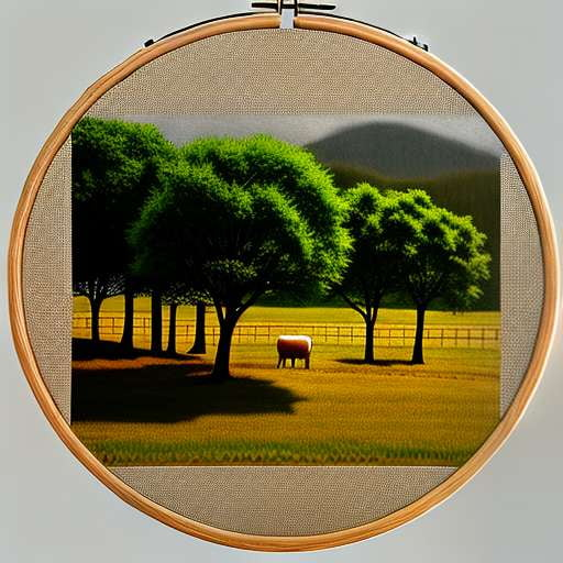 Farm Life Hoop Embroidery: Customizable Midjourney Prompts - Socialdraft