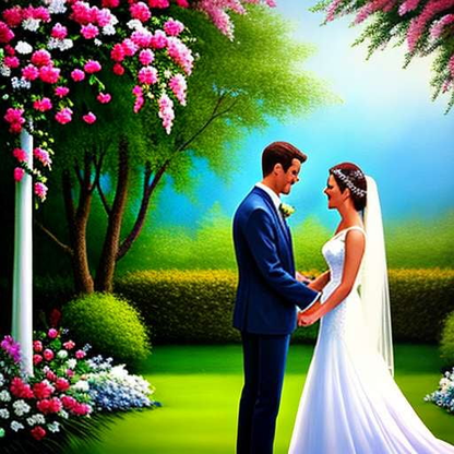 Romantic Wedding Illustration Midjourney Prompts - Create Your Dream Wedding Art - Socialdraft