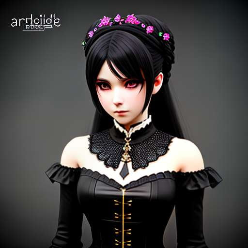 Gothic Lolita Anime Character Creation Prompt: Midjourney 3D Generation - Socialdraft