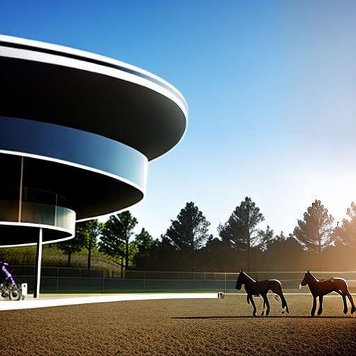 Futuristic Equestrian Facility Custom Prompt - Midjourney Image Generation - Socialdraft