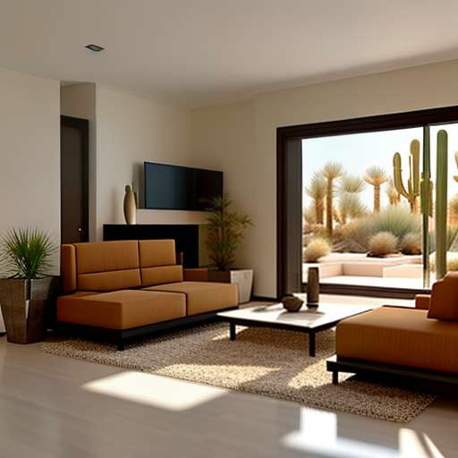 Desert Oasis Living Room - Customizable Midjourney Prompt - Socialdraft