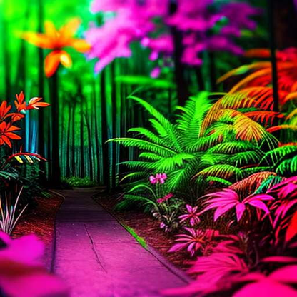 Midjourney Jungle Neon Art: Customizable Text-to-Image Prompt for Wild Creativity - Socialdraft