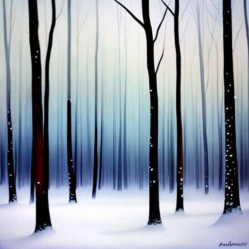Snowy Forest Midjourney Prompt - Customizable Nature Art - Socialdraft